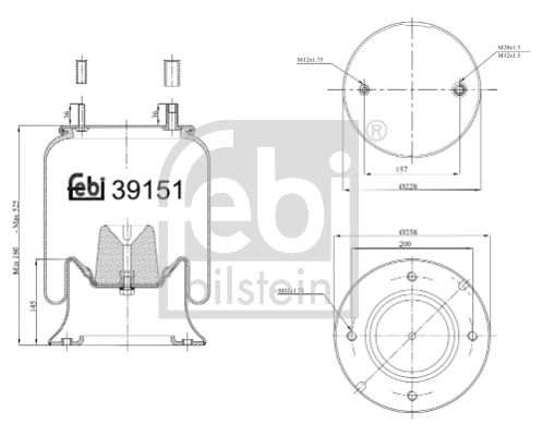 FEBI BILSTEIN Кожух пневматической рессоры 39151